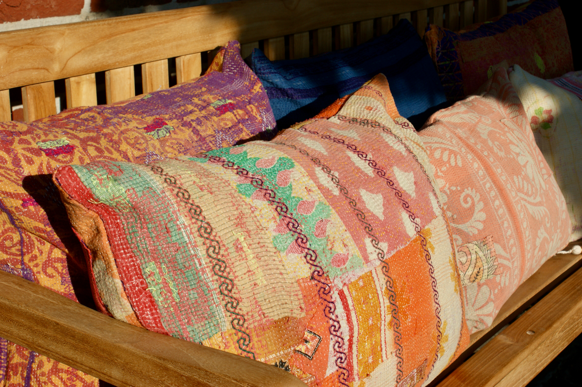 Kussen Kantha vintage 50x70 cm green