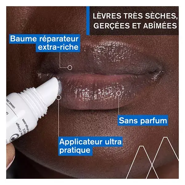 Bálsamo labial reparador Uriage Bariéderm-Cica para lábios ressecados, sem fragrância, 15ml