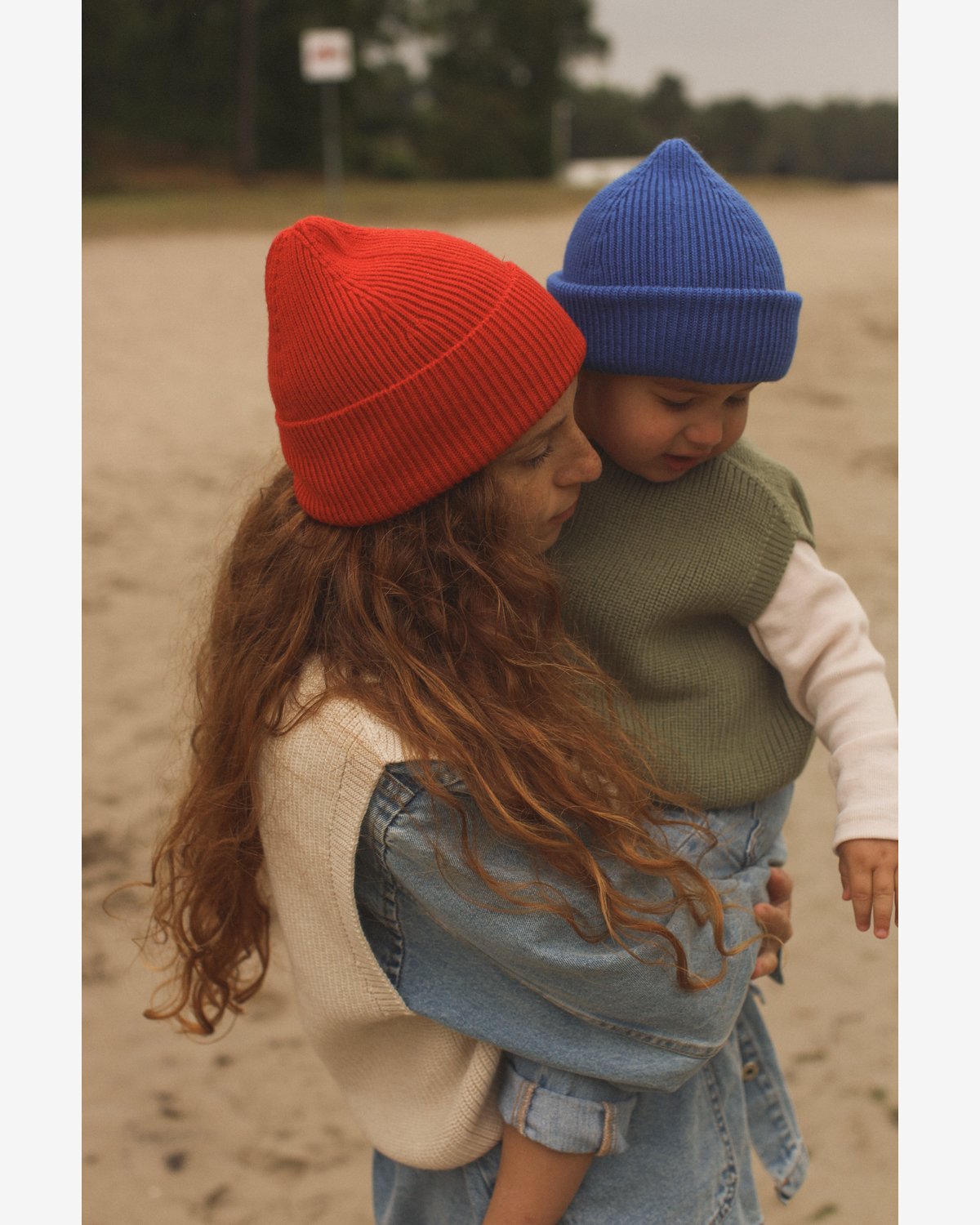 Ull Beanie barn – 100% Merino, Ubehandlet | Ribb lue Fonzie