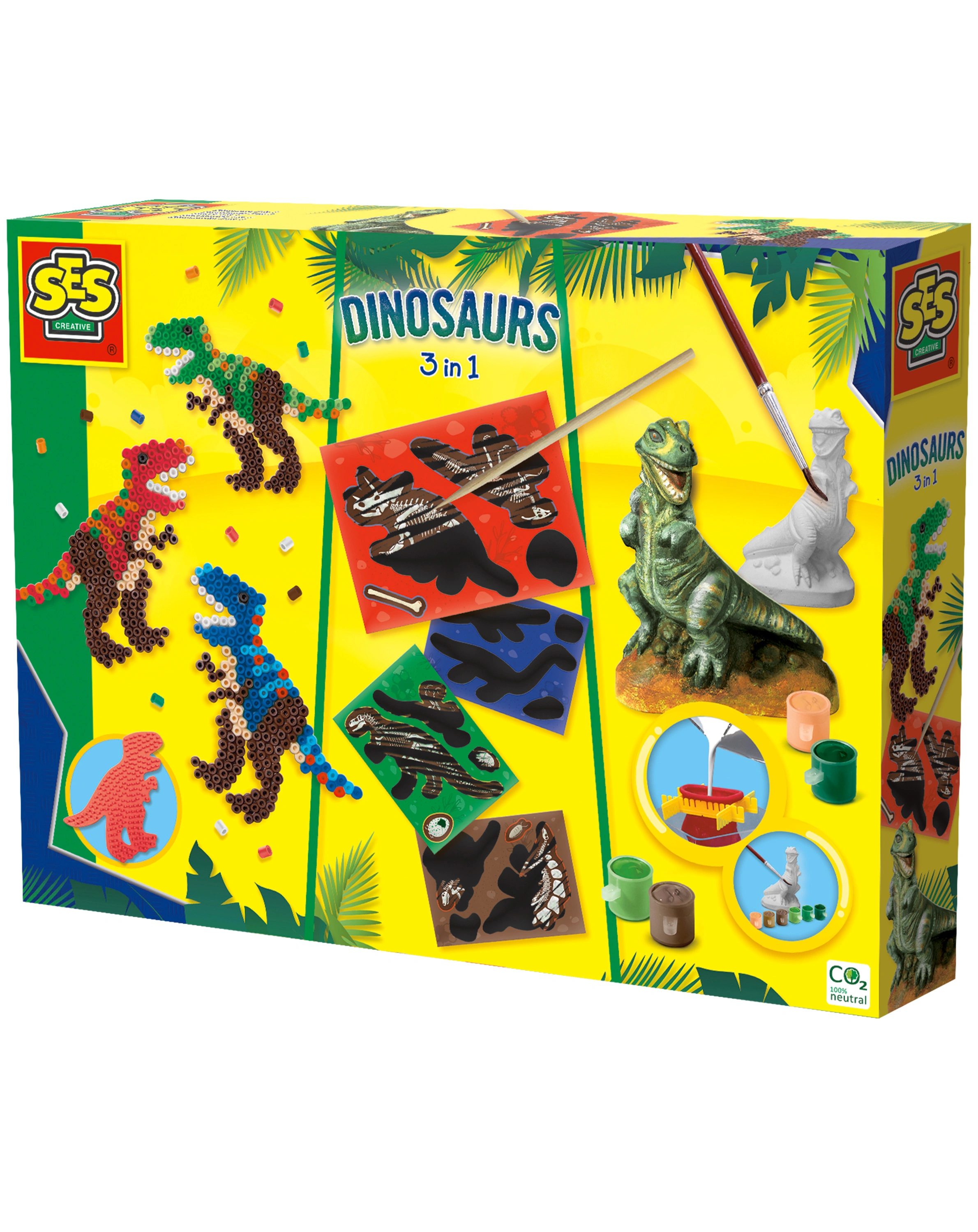 Bastelset DINOSAURIER 3-IN-1 in bunt