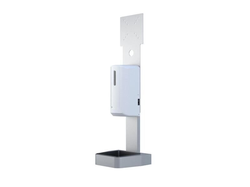 Multibrackets Desinfektionsmittelständer Hygienebox Tisch w MB Hygienebox Tischmontage, weiss / 9639 Infrarot Auto-Sensor 0-12 cm, 1 Liter Tank, ABS