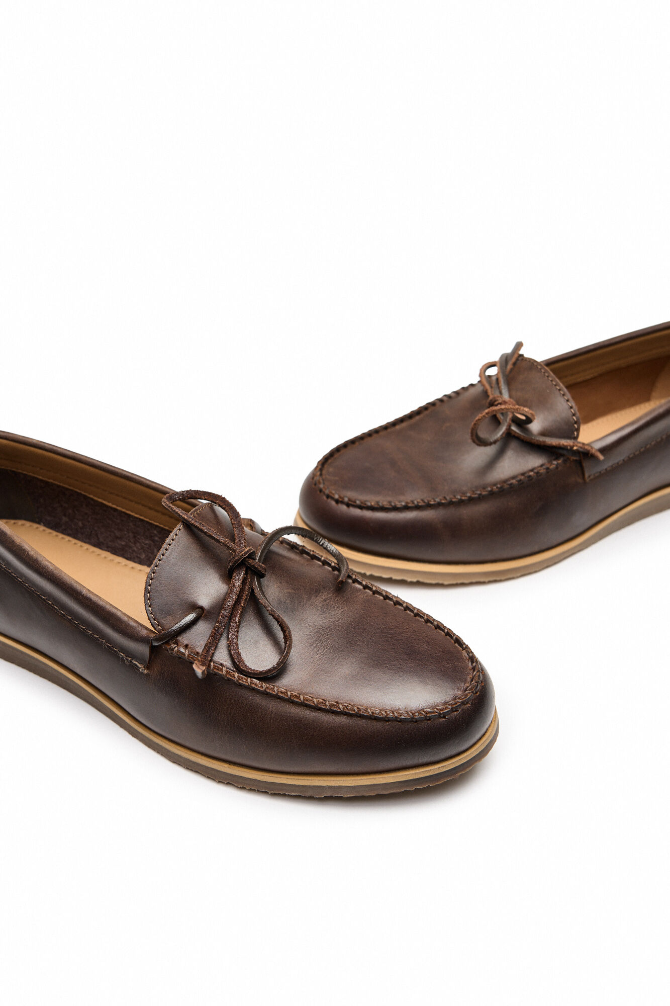 Zapato mocasín sport en ante - Castanho escuro