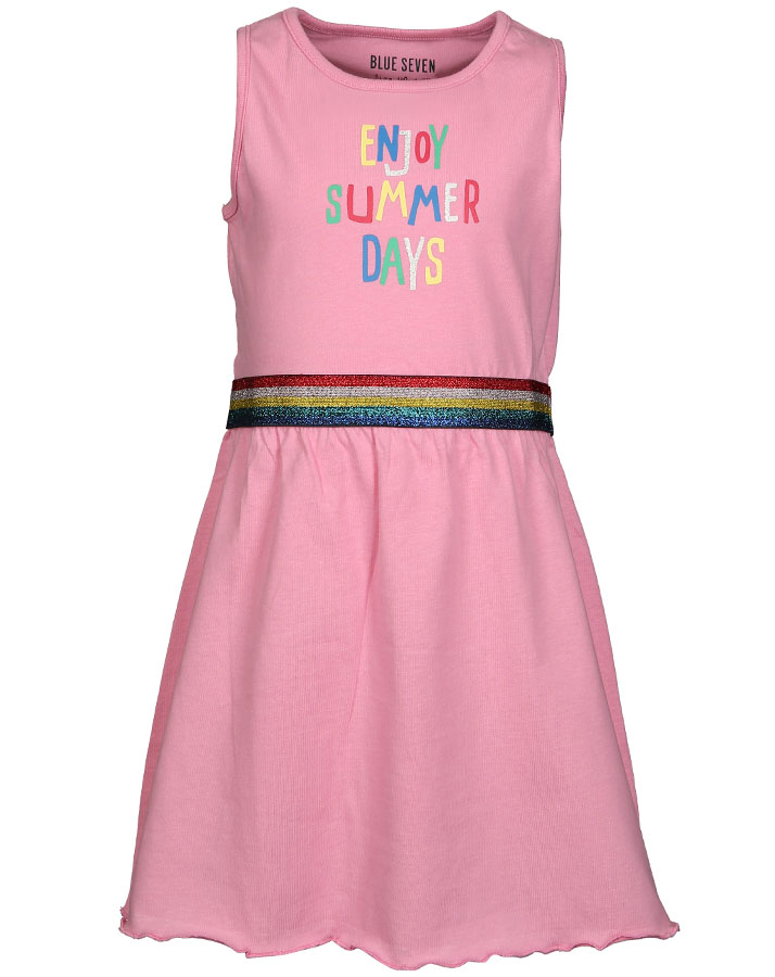 Kleid ENJOY SUMMER mit Glitzerbund in rosa