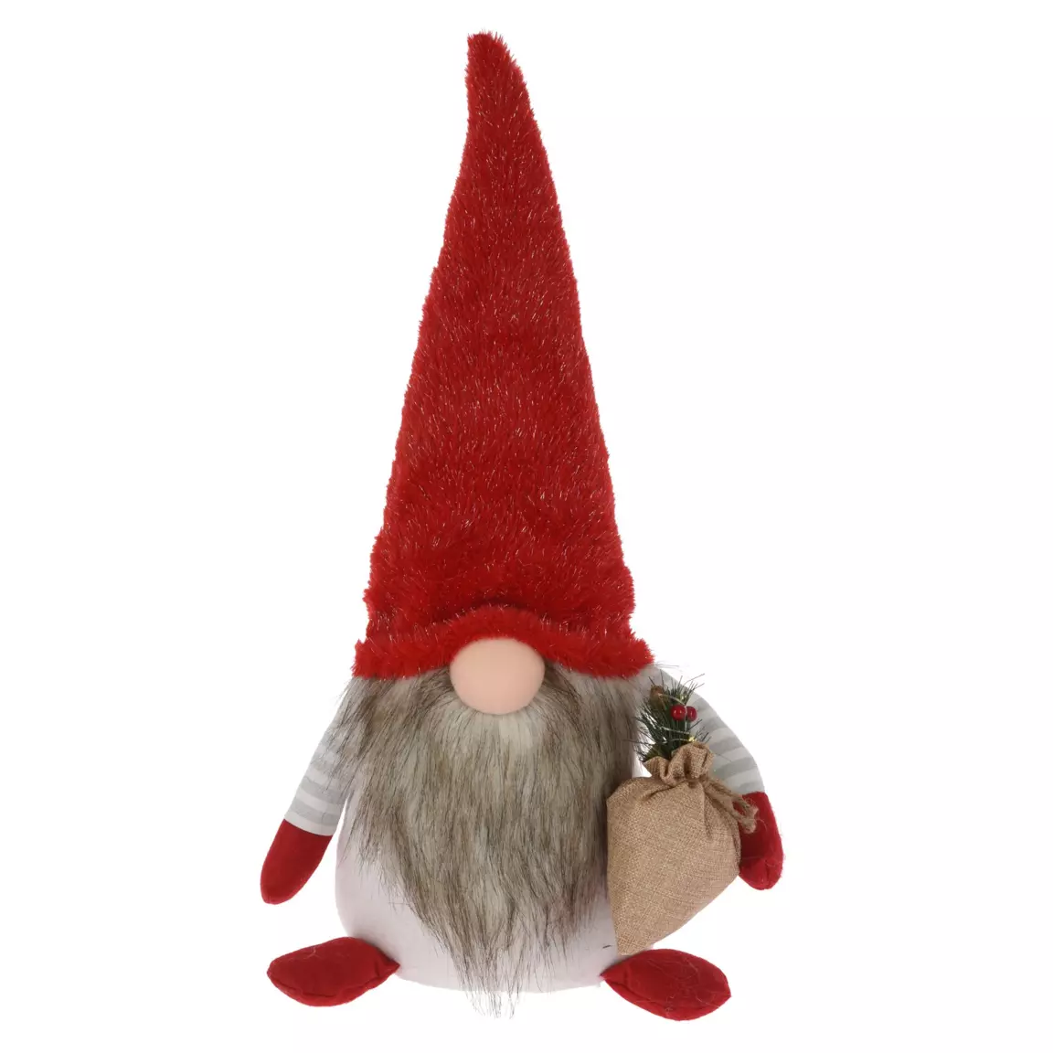 Lutin de Noël à piles (H52 cm) Martin et sac lumineux