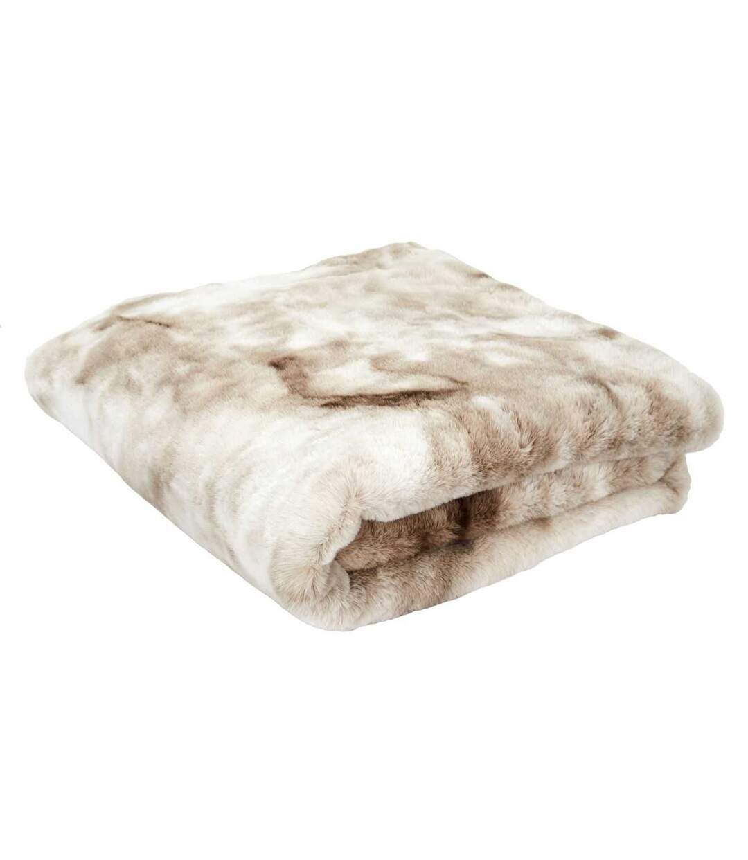 Plaid imitation fourrure Opulence - 200x140cm - marron et beige