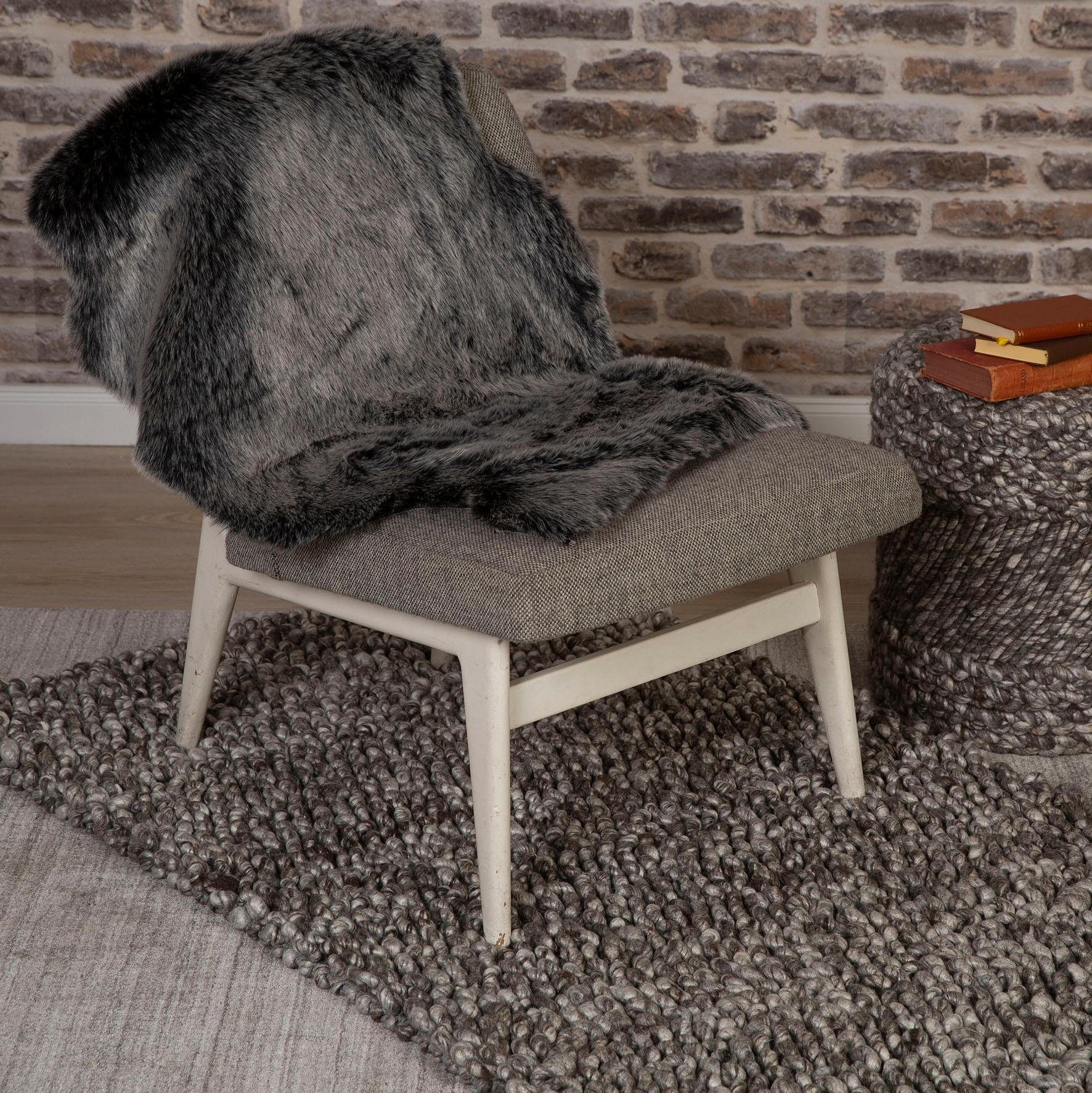 Obsession Fellteppich »My Samba 495« fellförmig 40 mm Höhe Kunstfell, handgetufte changierende Farben, weicher Hochflor