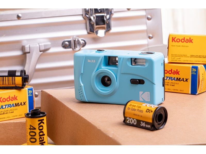 Kodak Analogkamera M35 – Blau Kleine wiederverwendbare Filmkamera mit Blitz