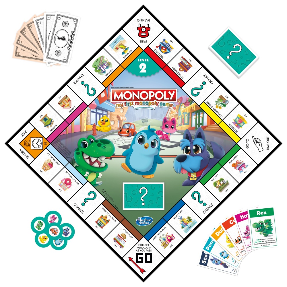 Mein erstes Monopoly-Brettspiel mit zwei Seiten für Kinder
