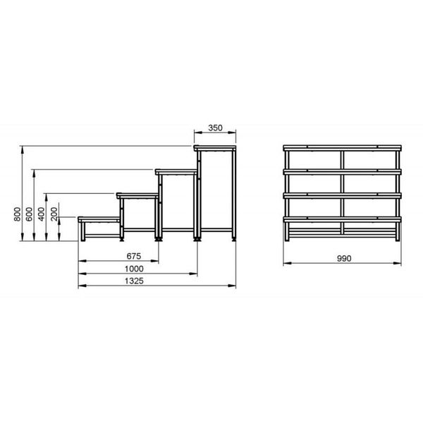 Stairville iX/Tour Stage Stair Ext. 80cm