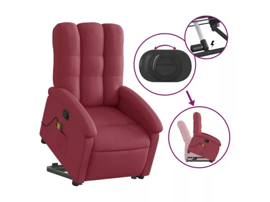 Fauteuil inclinable massant Rouge bordeaux Tissu