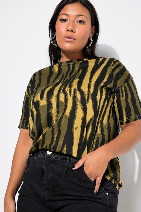 T-Shirt, oversized, Batik-Streifen