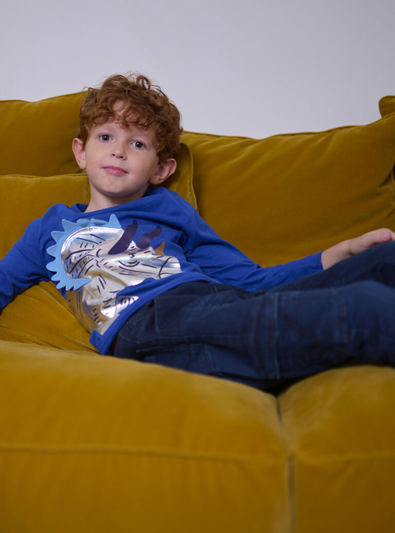 T-shirt à manches longues à animation dinosaure.