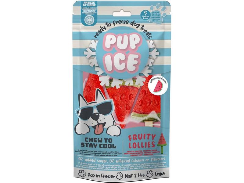 PUP ICE Leckerli Fruity Lollies Melone, 3 Stück, 90g Hunde-Eis für heisse Tage