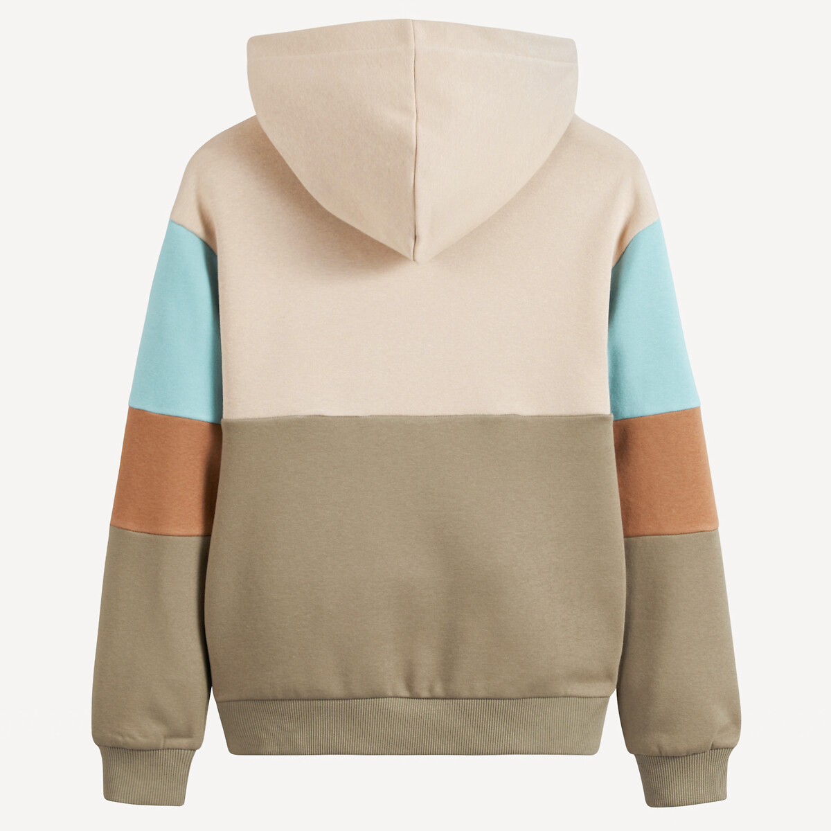 COLEÇÕES LA REDOUTE<br>Moletom com capuz em blocos de cores na cor molton