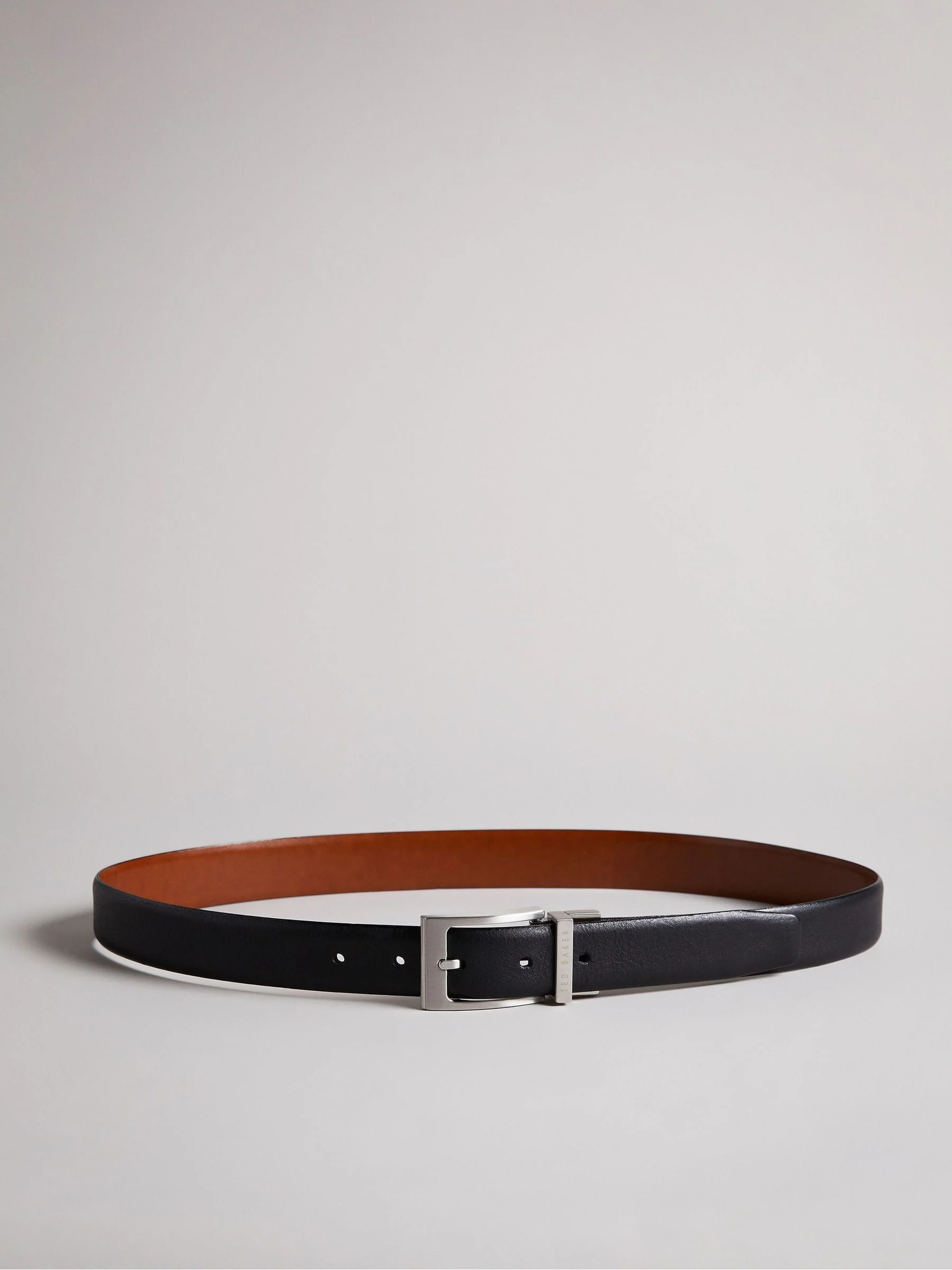 Zwart - Ted Baker omkeerbare leren Karmer riem