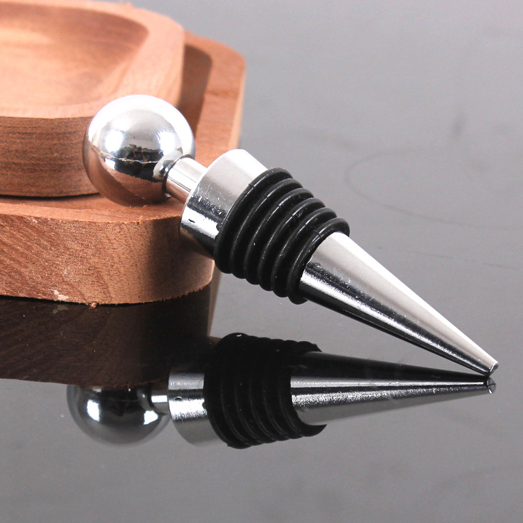 (3er Set) Wein Flaschenverschluss Stopper - Silber / Schwarz