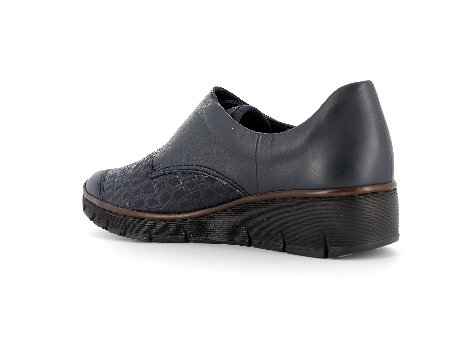 Rieker-537C0 Cuir Marine