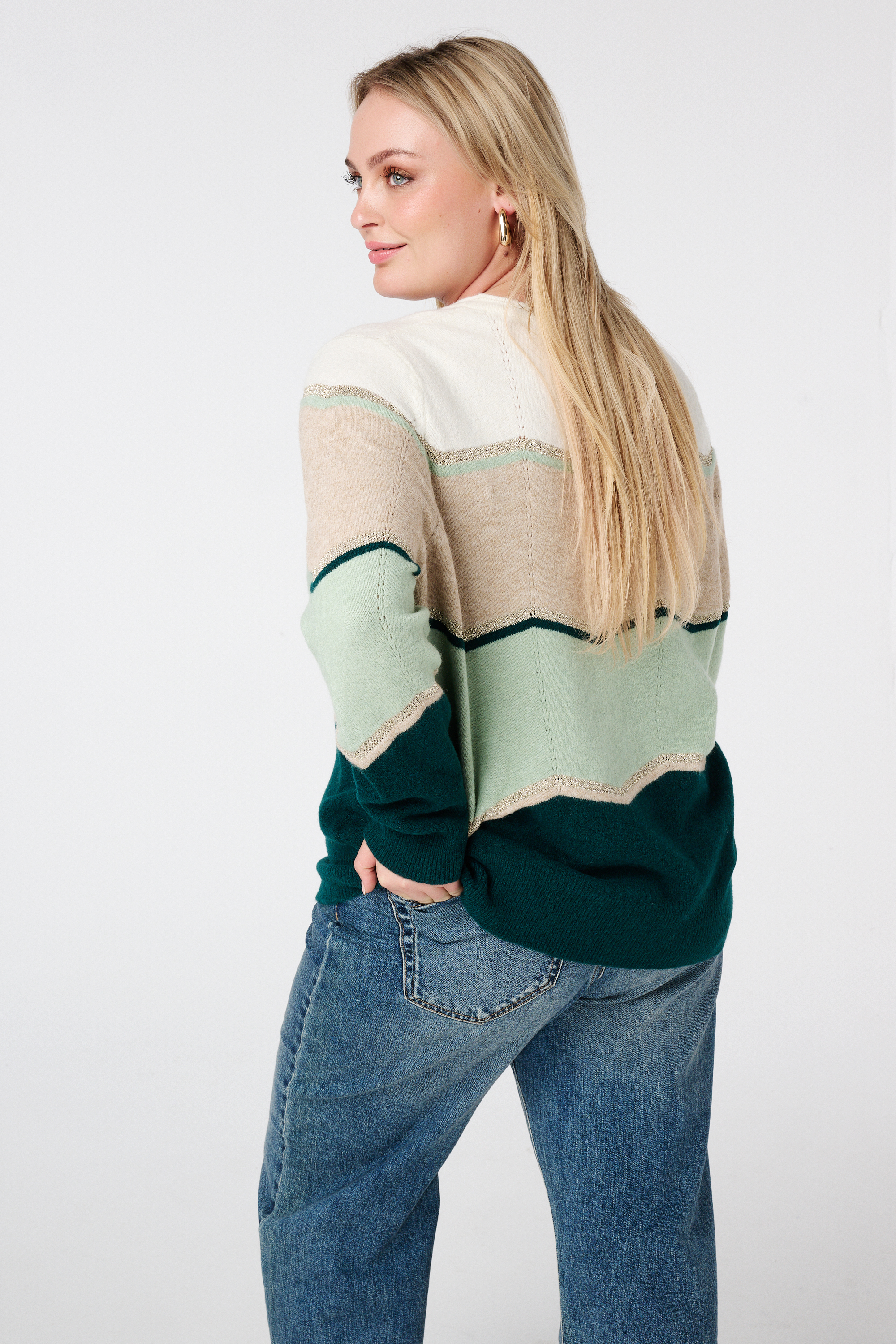 Trui met print en lurex Multi Mint