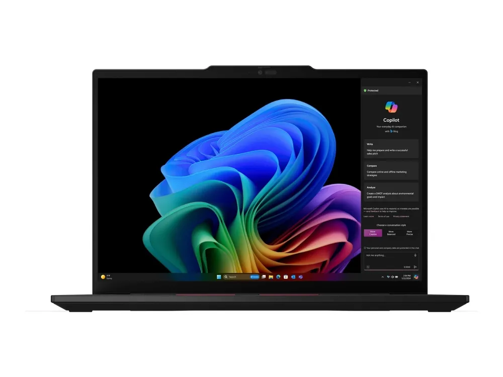Lenovo ThinkPad T14s Gen 6 21N1 - 180° hængselsdesign - Snapdragon X Elite - X1E-78-100 - Win 11 Pro (on ARM) - Qualcomm Adreno - 32 GB RAM - 1 TB SSD TCG Opal Encryption 2, NVMe - 14