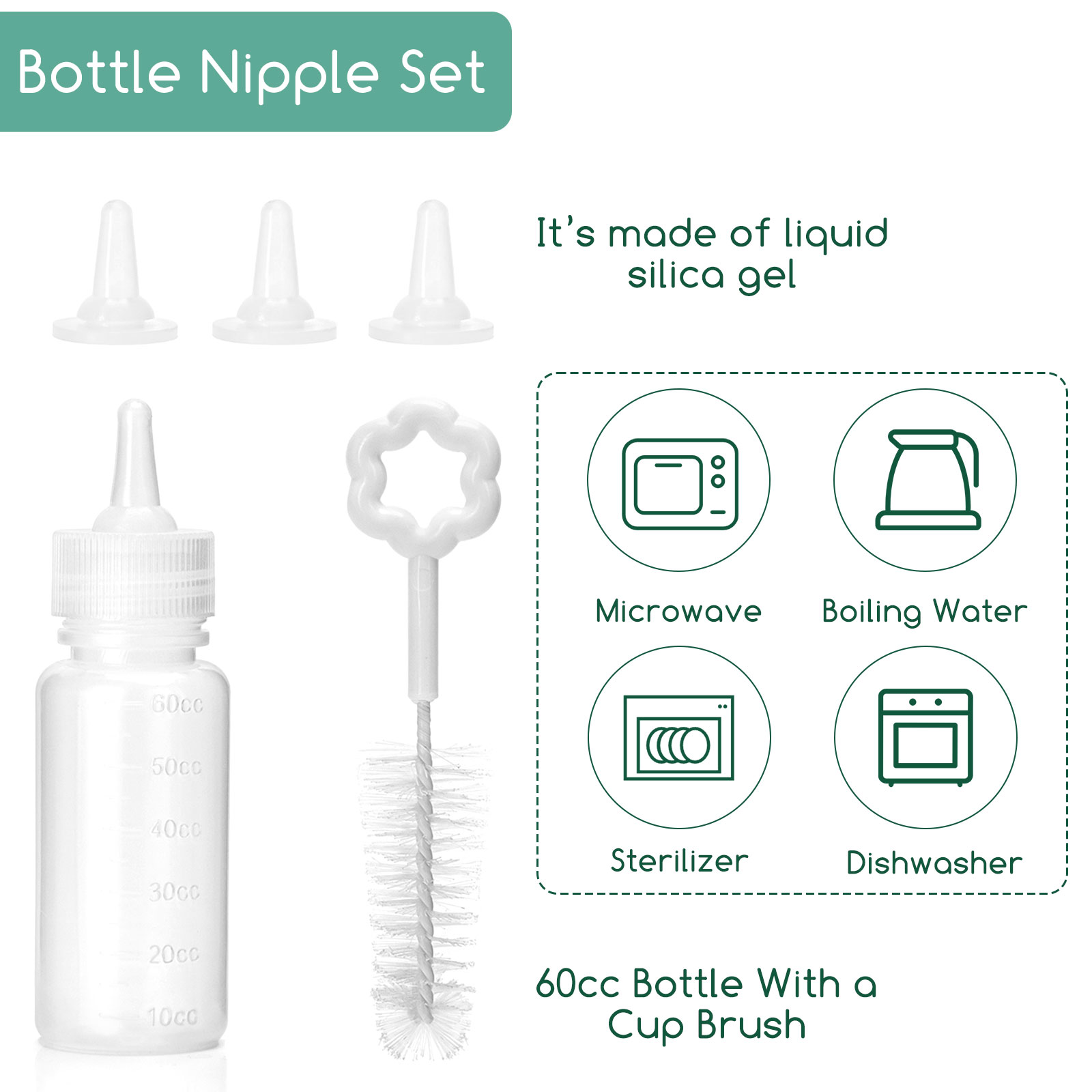 Nobleza - Conjunto de 9 peças de alimentadores dispensadores para animais de estimação, seringa de silicone com ponta macia, ideal para filhotes de cães e gatos de pequeno porte.