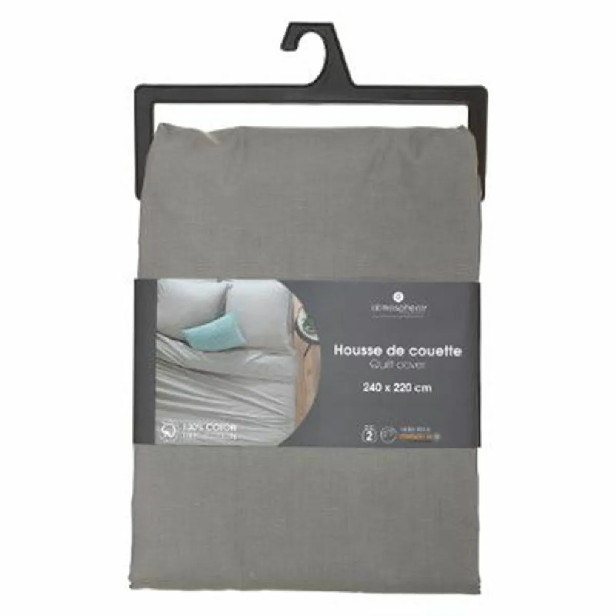 Housse de Couette Intérieur 240x220cm - Gris