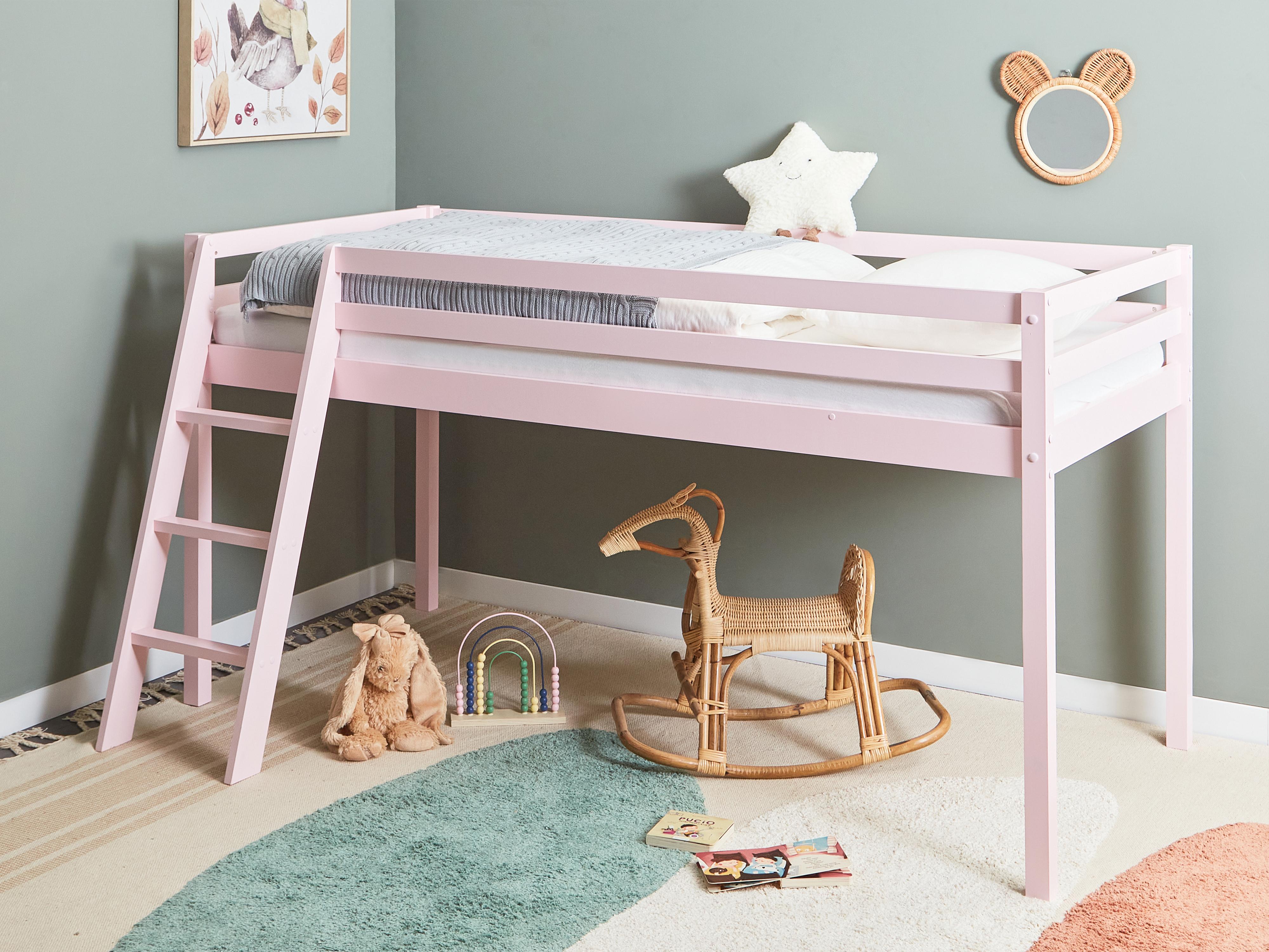 Verhoogd bed Dennenhout ASCOUX 90 x 200 cm Roze
