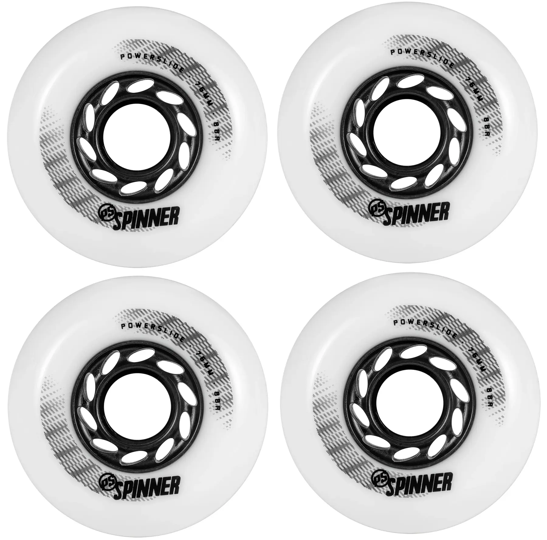 Powerslide Spinner Hvid Wheel 4-Pak - Hjul Freeskate | SkatePro