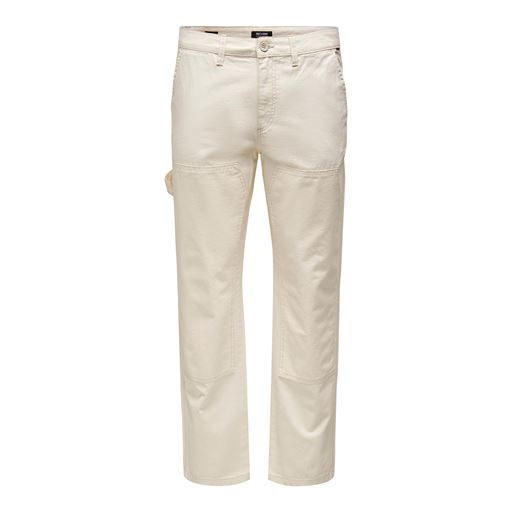 ONLY & Sons Edge Loose Workwear Bukser, Ecru, W32/L32