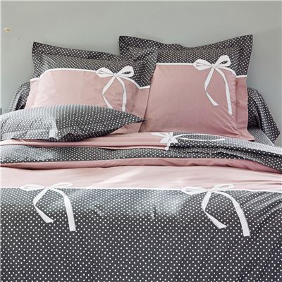 Linge de lit nœuds et pois