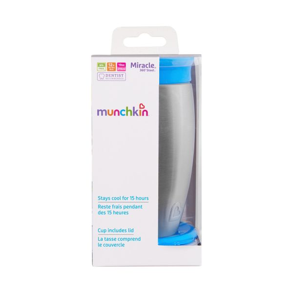 Munchkin Stainless Steel Miracle 360° Sippy Cup Bluek