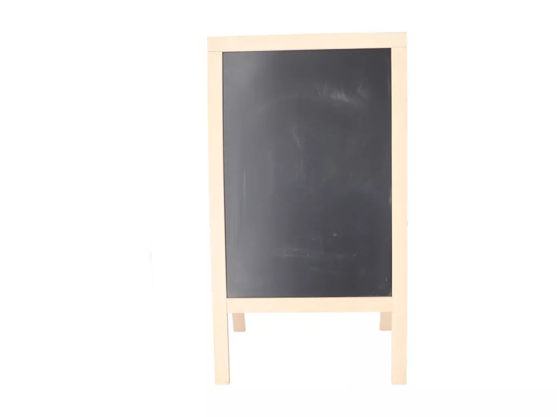 Chevalet haut tableau noir 55x34x100cm, finition non vernie.