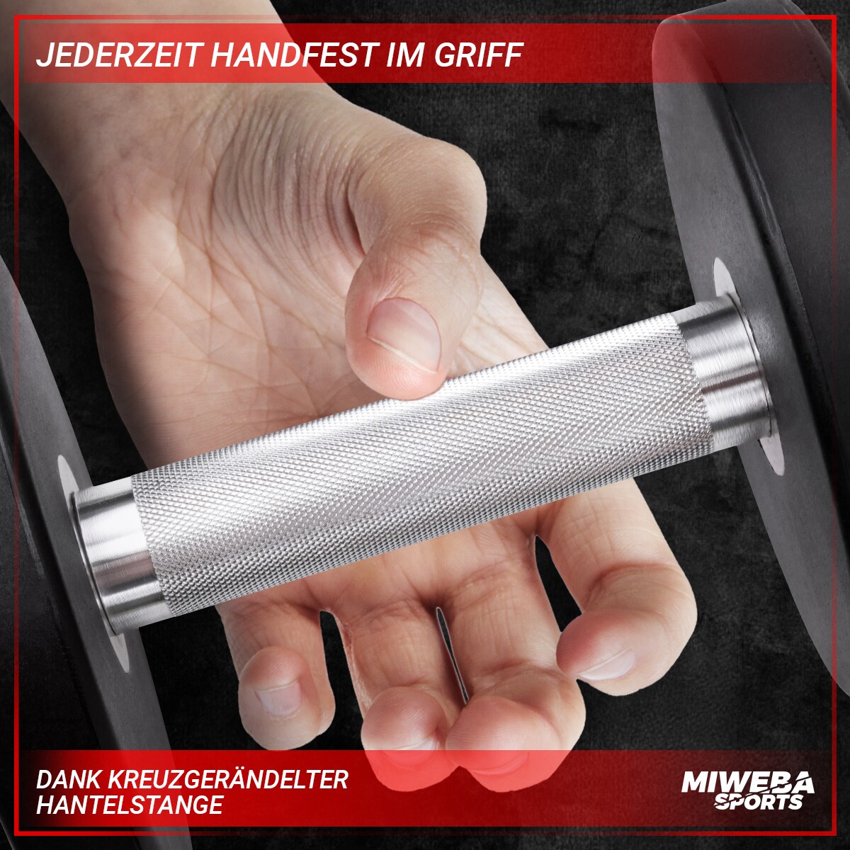 Miweba Sports Kurzhantel-Set RH100, Stahl-Hantelset, 2,5-25 kg, PEV-Ummantelung, bodenschonend (2x 2,5 Kg)