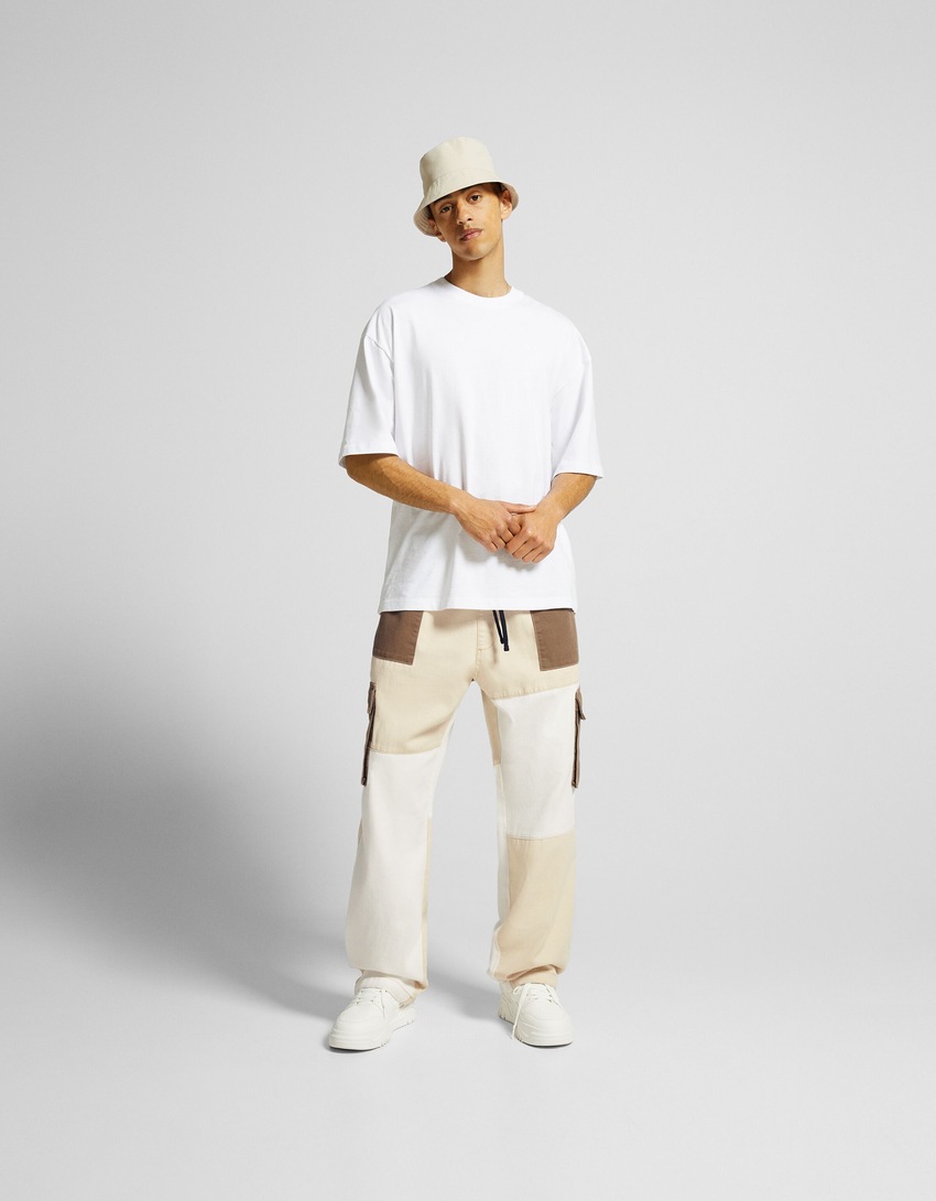 calça cargo color block