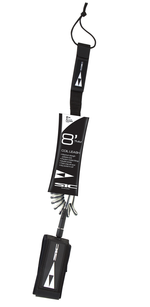 SIC Leash SUP -  8' Coil Black