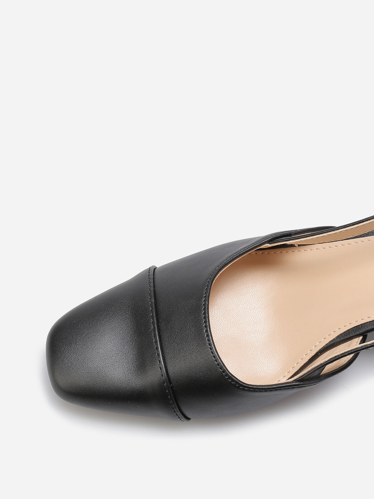 Escarpins slingback à talon carré- Noir