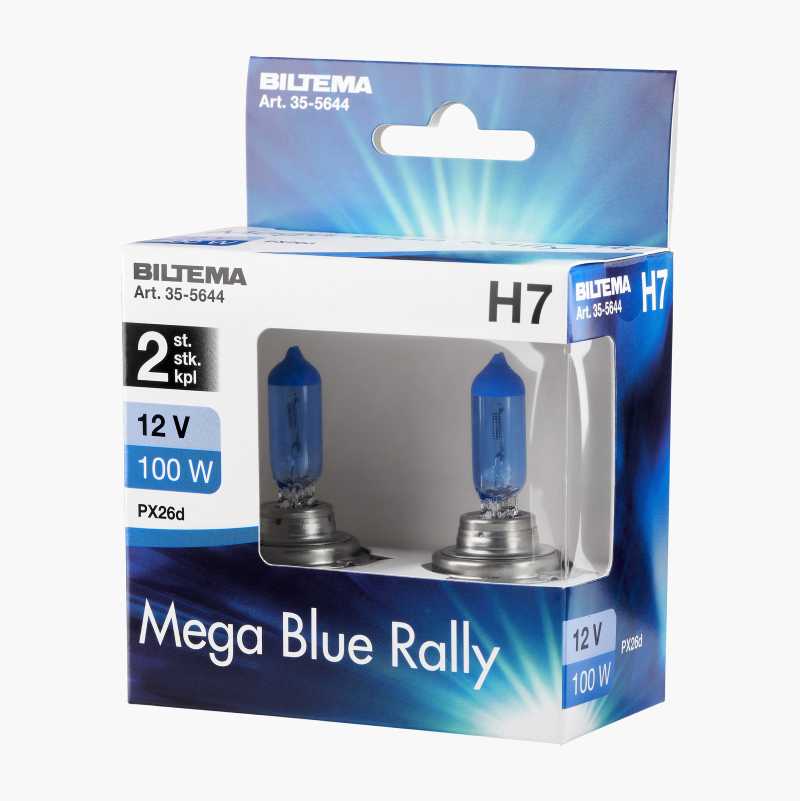 Halogenpære Offroad, Mega blue H7, 12 V, 100 W, 2 stk.