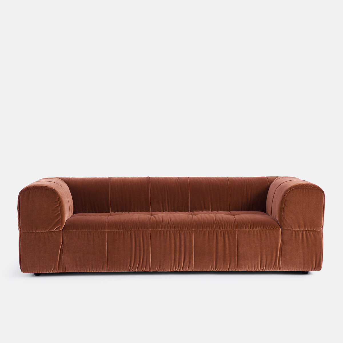 LA REDOUTE INTERIEURS<br>Veludo superior reto de 3 lugares, LIZZY