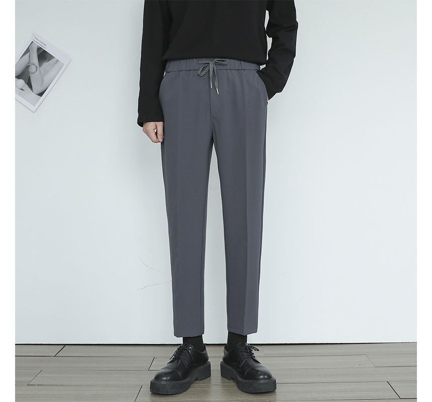 GRAYCIOUS - Effen cropped, taps toelopende broek met trekkoord in de taille