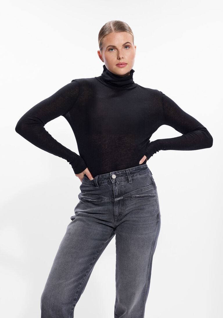 zwarte closed trui turtle neck