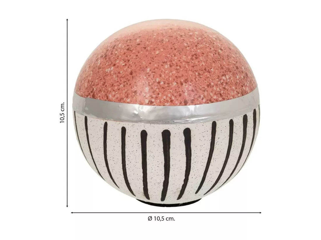 Décoration de boule en céramique argentée 10,5x10,5x10,5h