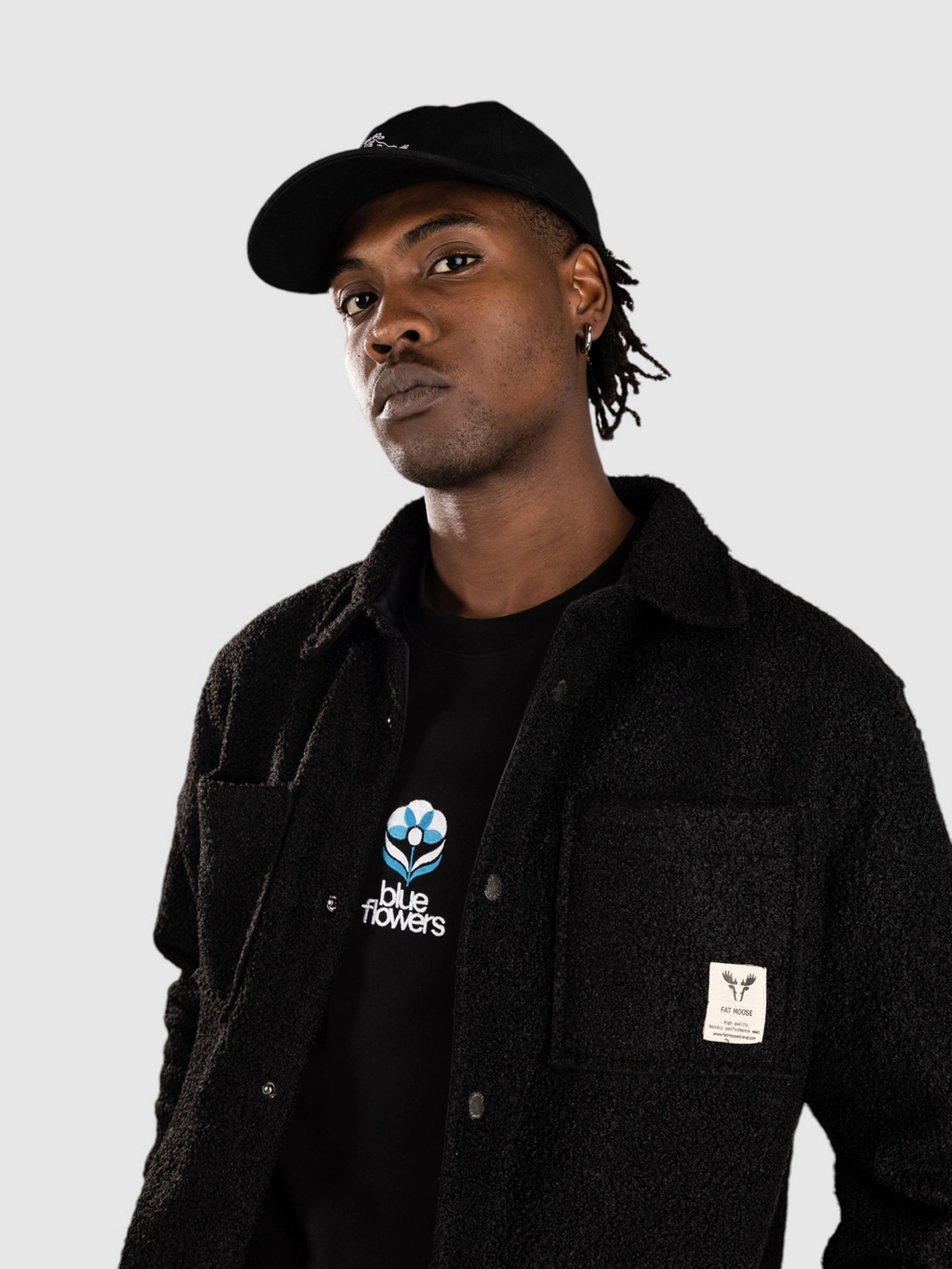 Fat Moose Ace Boucle Shirt black