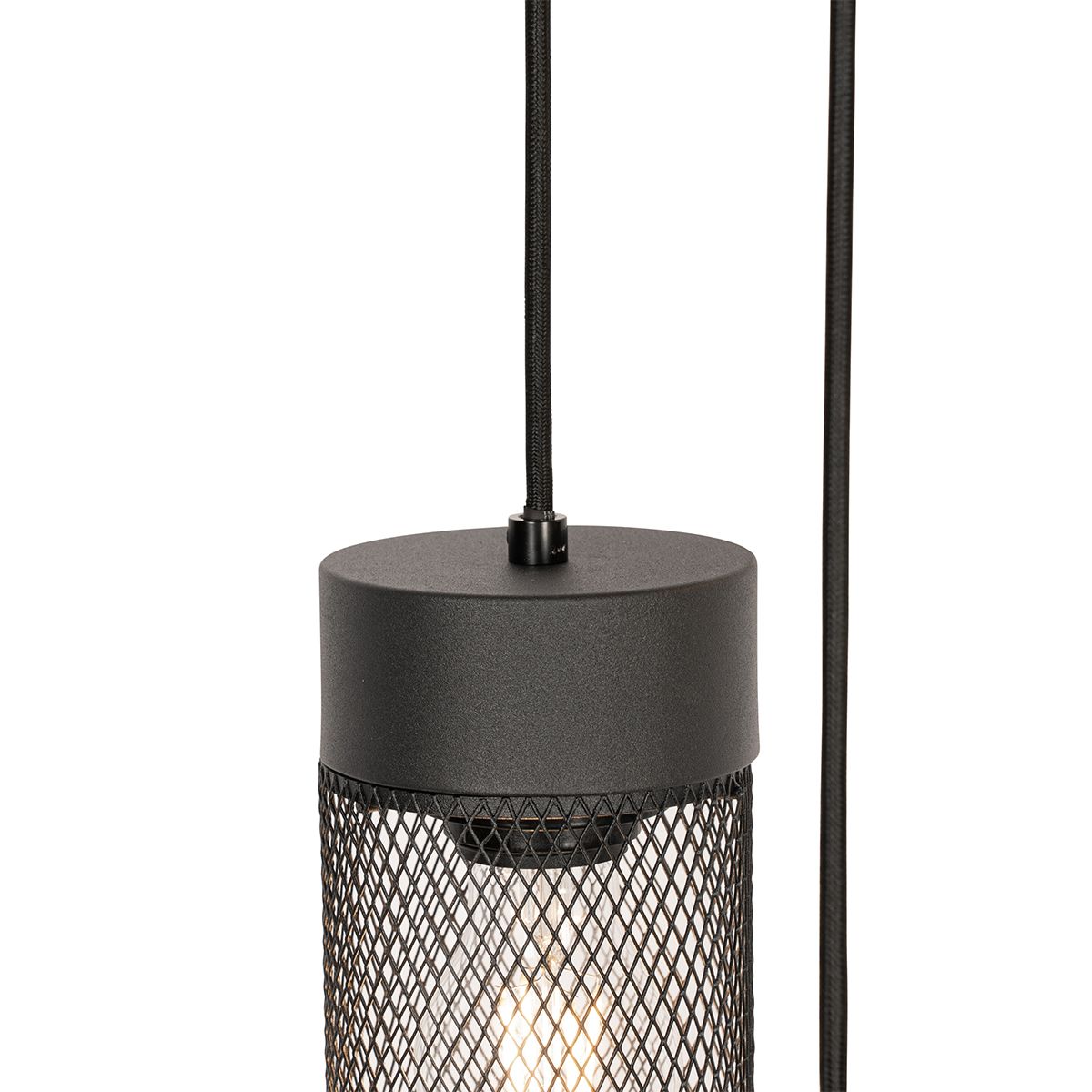 Industriële hanglamp zwart 3-lichts - Jim