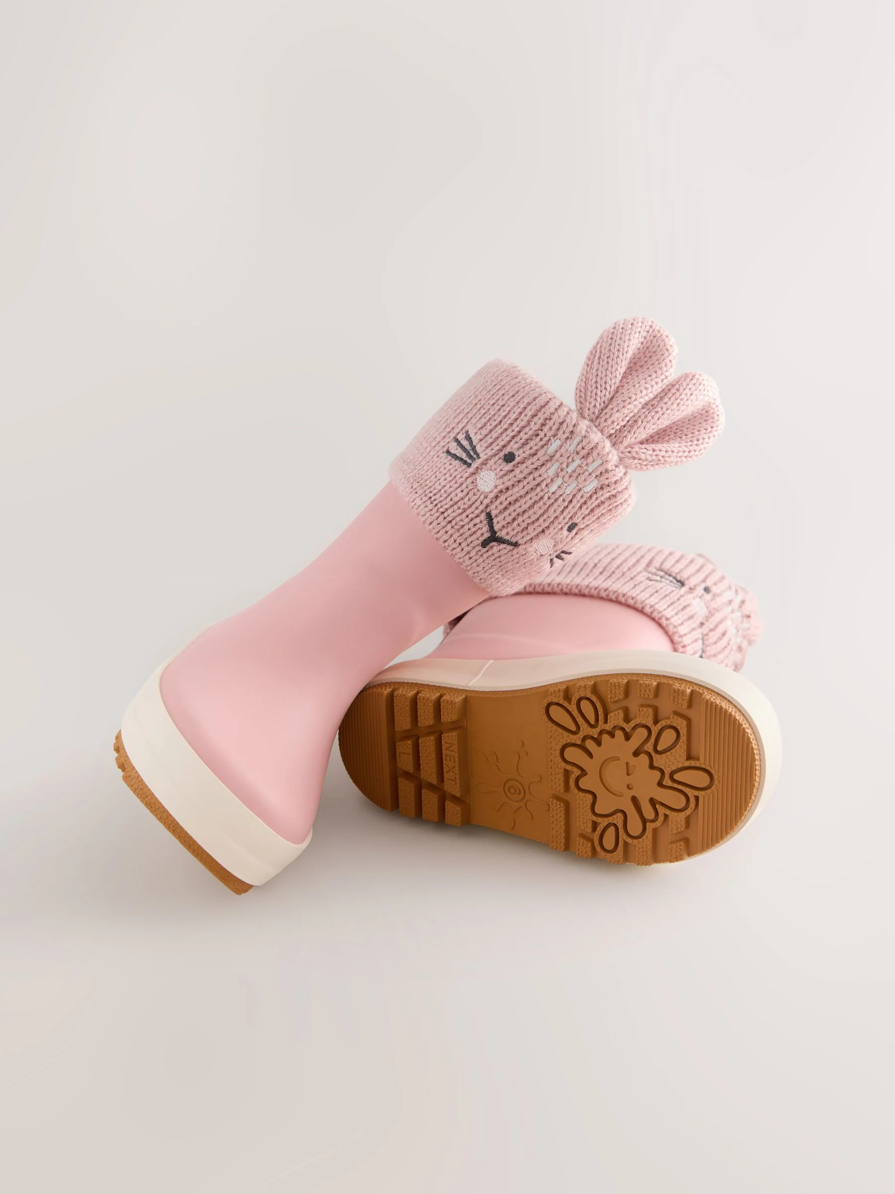 Roze met konijnen - Lined Cuff Wellies