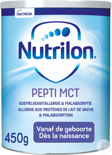 Nutrilon Pepti MCT Lait Bébé  Allergies Proteines Lait De Vache 0-12 Mois Lait En Poudre Boîte 450g
