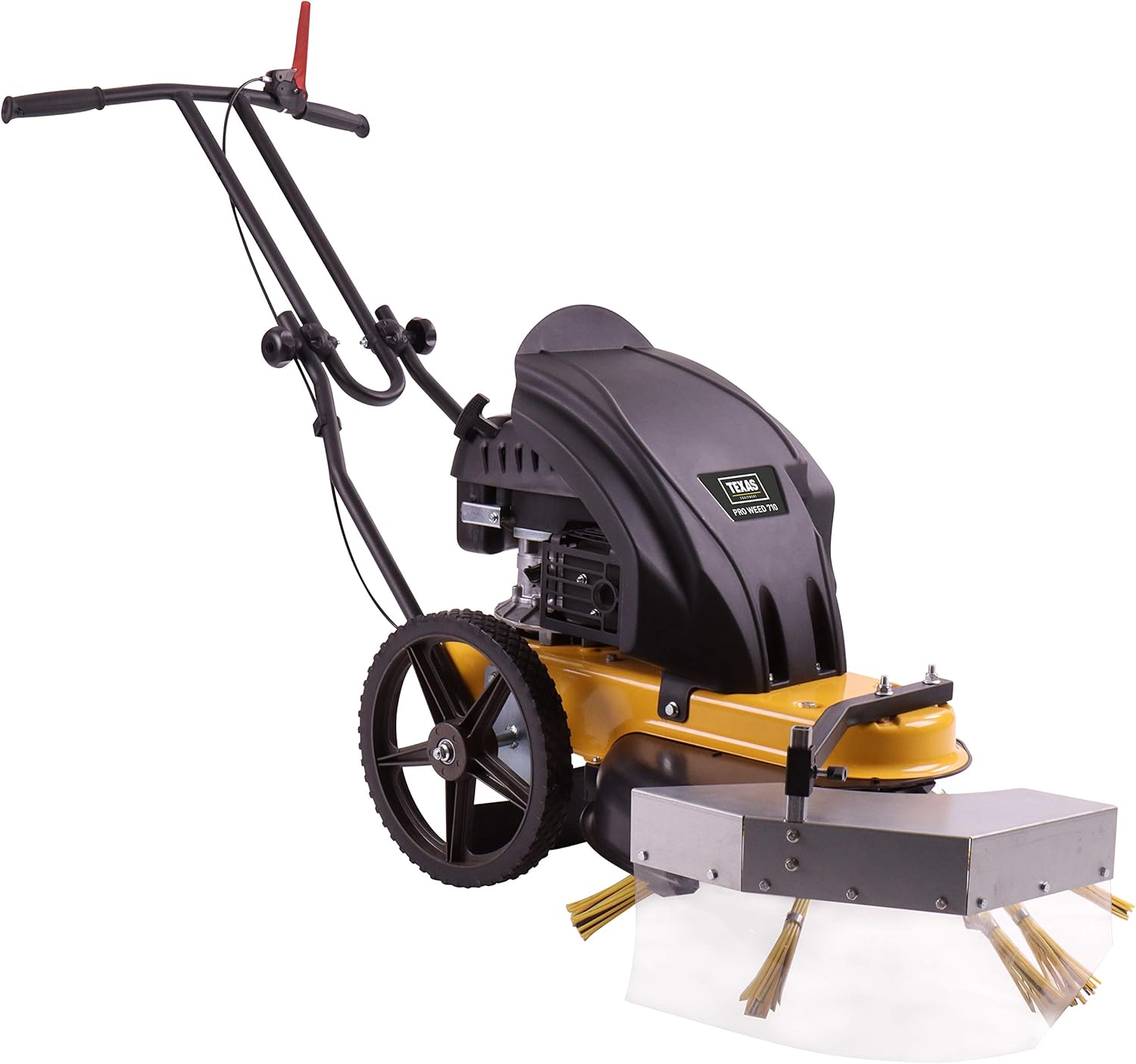 Texas Unkrautbürste Wildkrautbürste Pflasterbürste Fugenbürste Fugenreiniger Benzin Drahtbürste Pro Weed 710 | 4-Takt | 173ccm | 70cm Arbeitsbreite | 4PS | langlebige Bürsten