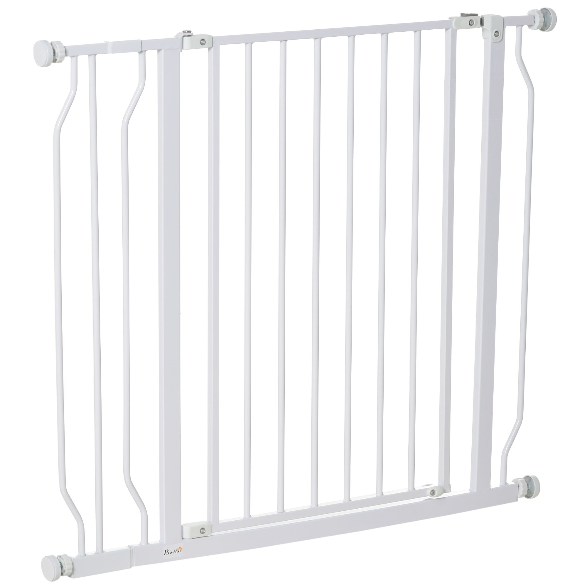 PawHut Schutzgitter mit Verlängerungsstange weiß 95L x 4B x 76H cm