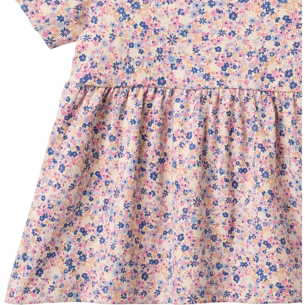 Køb Wheat Pink Blue Flowers Jersey Kjole Anna