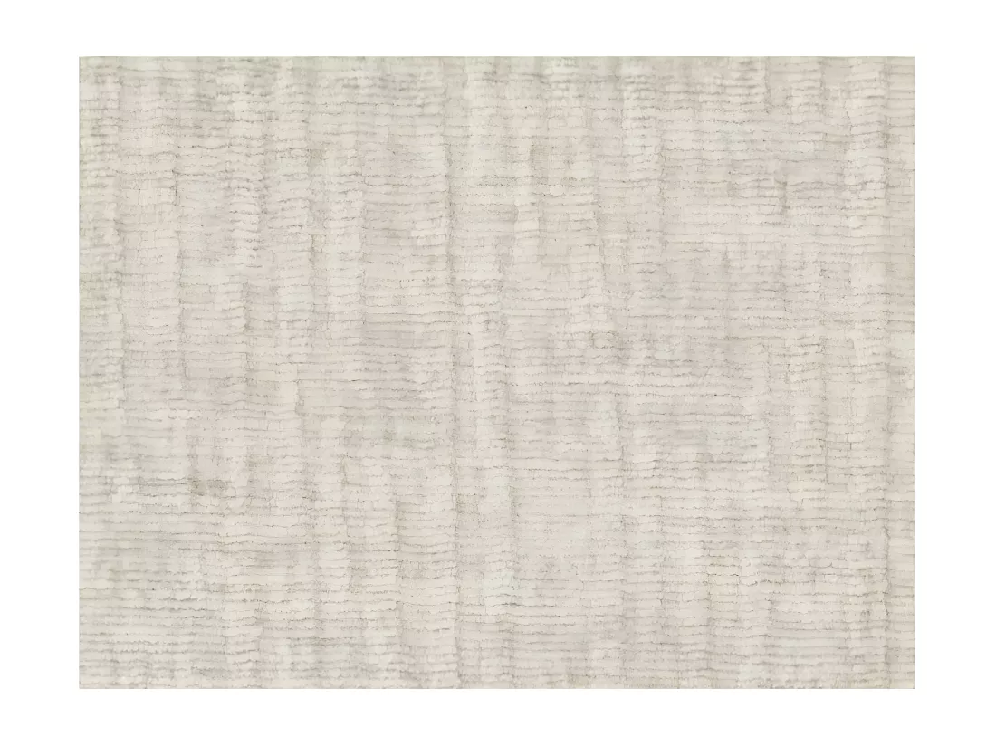 Pouf en tissu texturé 3D Clarisse - Beige - L90 x P50 x H41cm - Loungitude