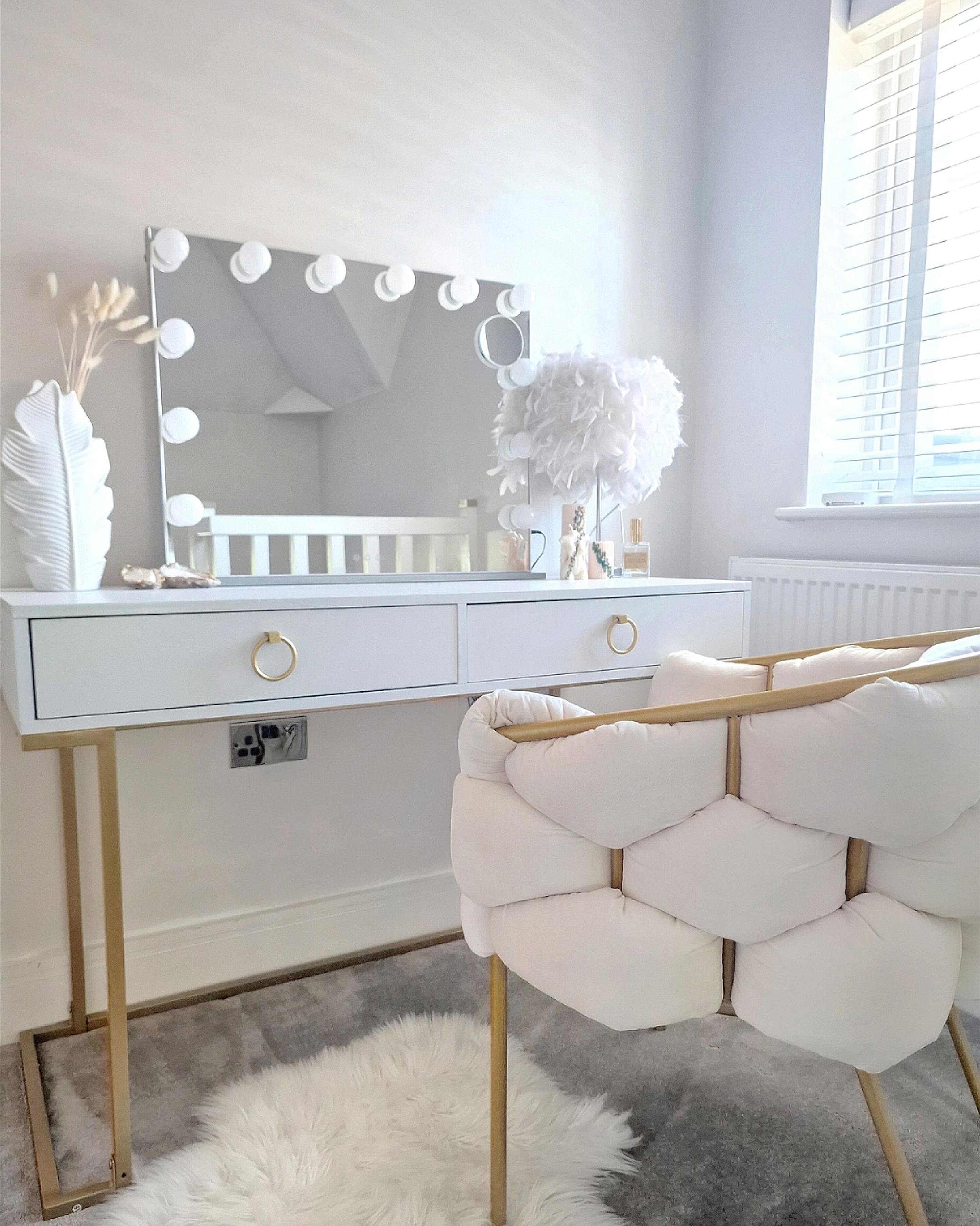 Sidetable WESTPORT Wit/goud 115 cm 50 cm met lades