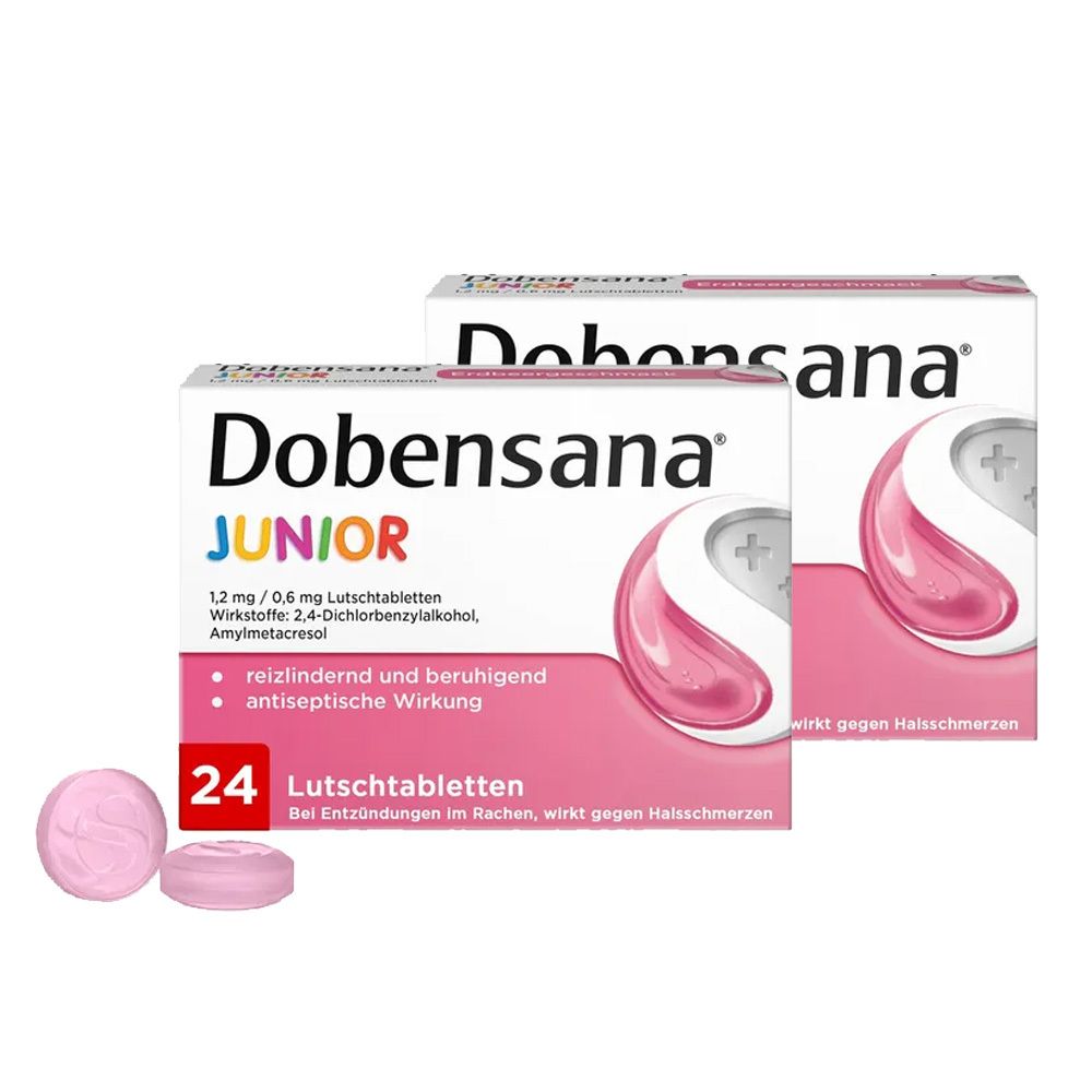 Dobensana® Junior Lutschtabletten Erdbeergeschmack bei ersten Anzeichen von​ Halsschmerzen